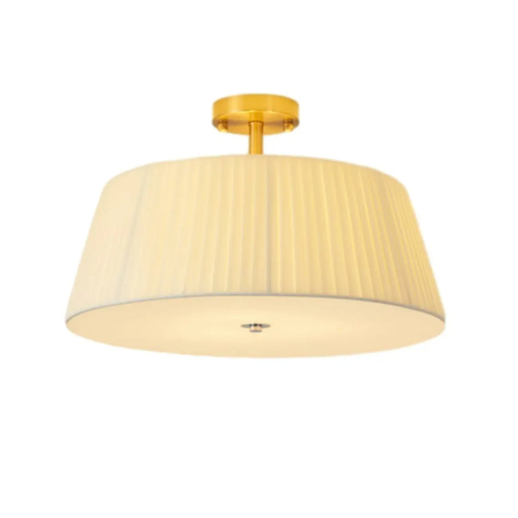 Geometric Fabric Semi Flush LED Ceiling Light for Bedroom