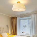 Geometric Fabric Semi Flush LED Ceiling Light for Bedroom