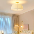 Geometric Fabric Semi Flush LED Ceiling Light for Bedroom