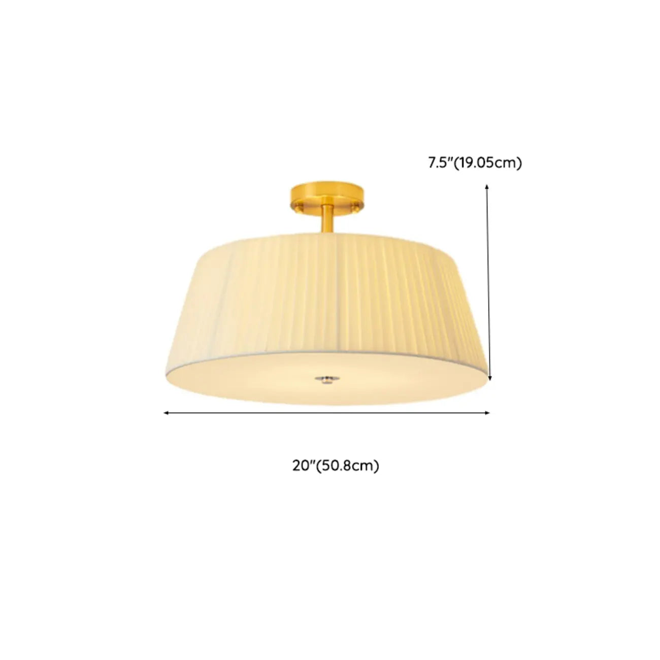 Geometric Fabric Semi Flush LED Ceiling Light for Bedroom