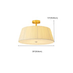 Geometric Fabric Semi Flush LED Ceiling Light for Bedroom