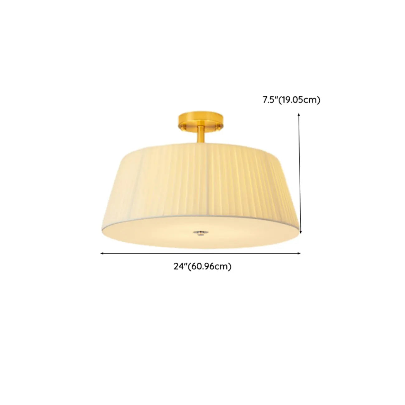 Geometric Fabric Semi Flush LED Ceiling Light for Bedroom