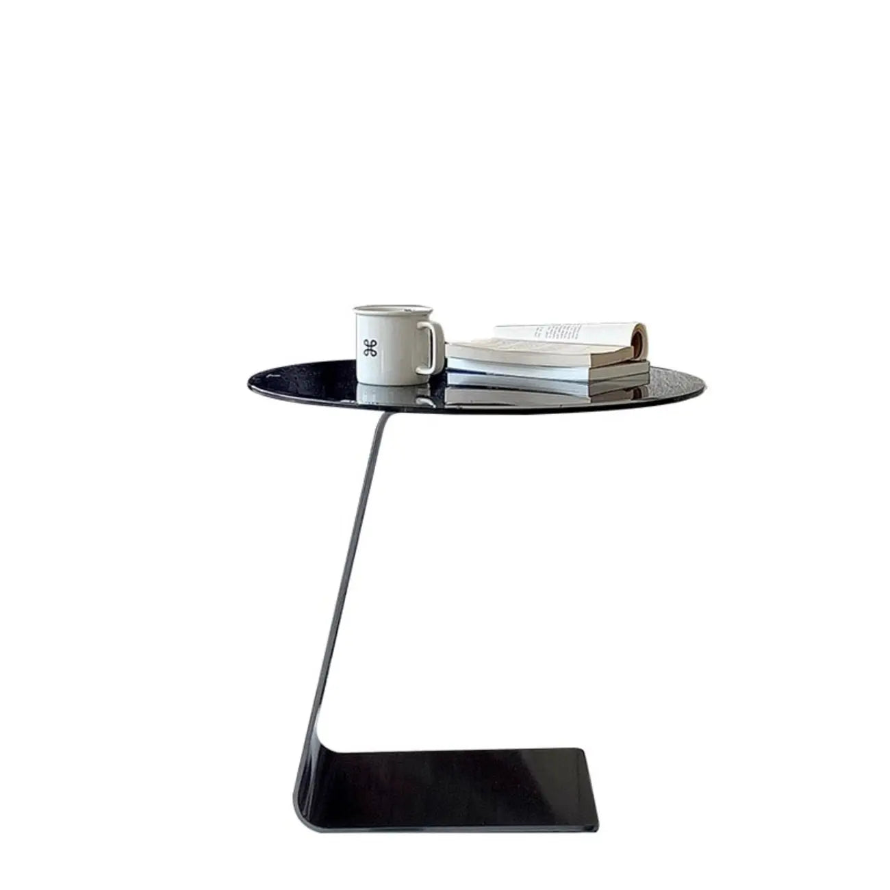 Classic Glass Round End Table with Acrylic Base for Living Room