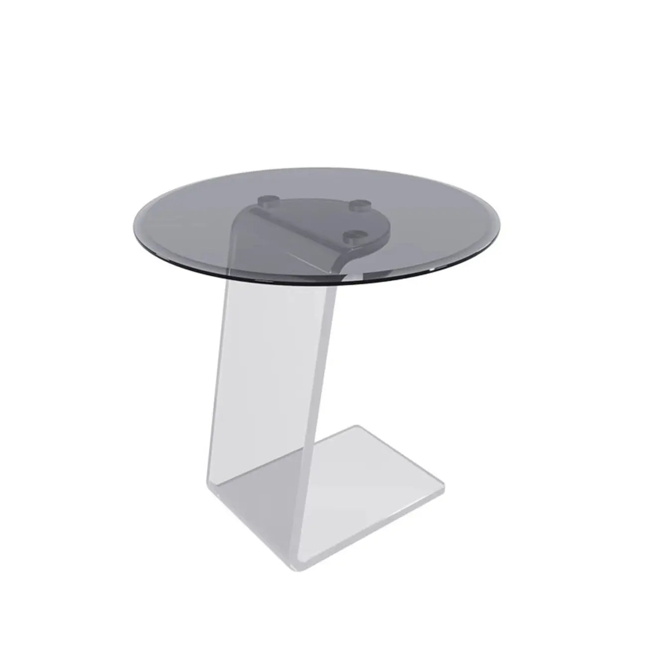 Classic Glass Round End Table with Acrylic Base for Living Room
