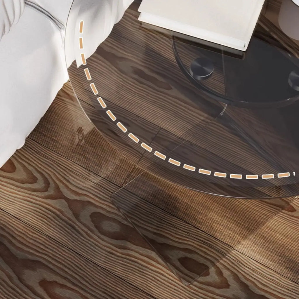 Classic Glass Round End Table with Acrylic Base for Living Room