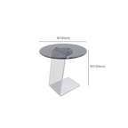 Classic Glass Round End Table with Acrylic Base for Living Room