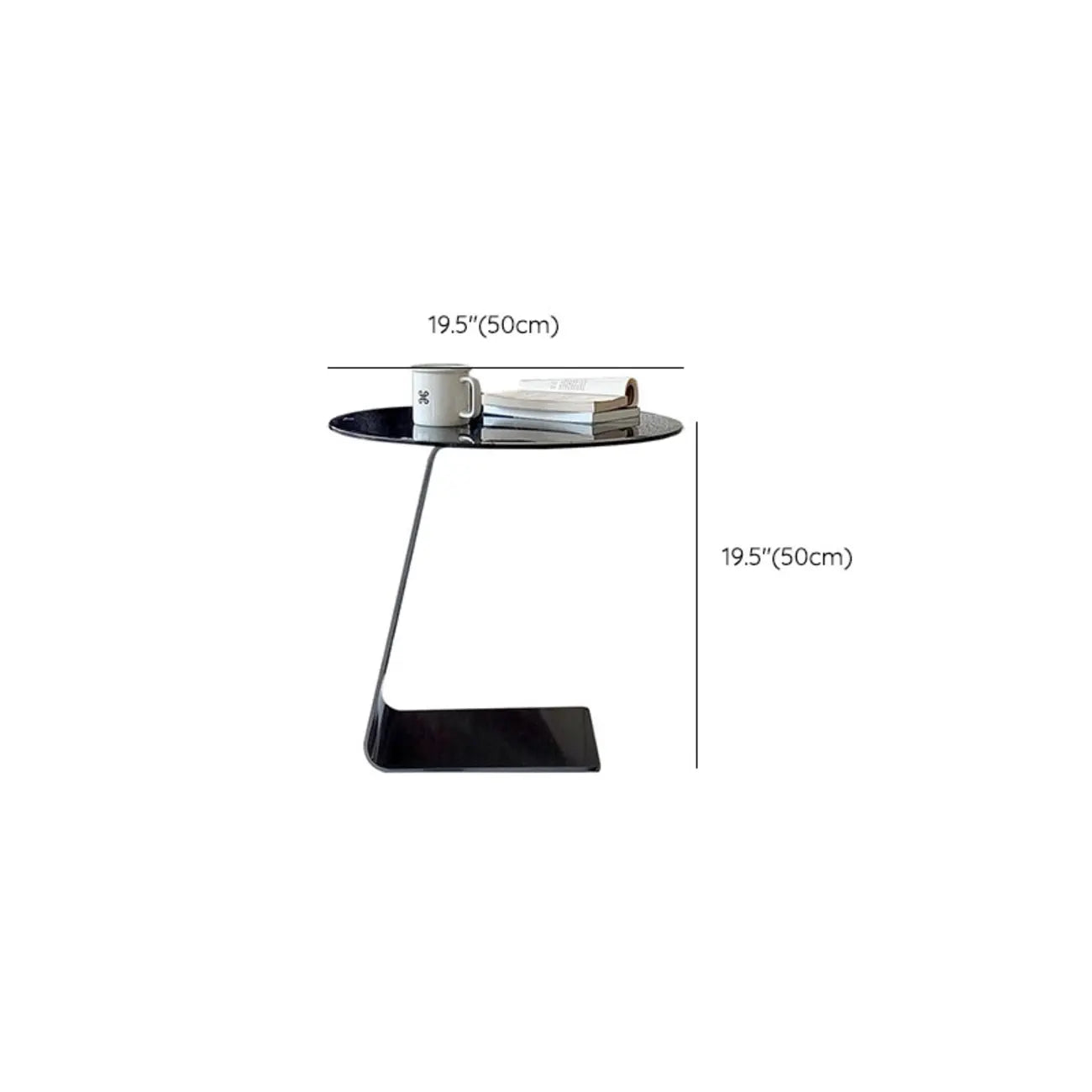 Classic Glass Round End Table with Acrylic Base for Living Room