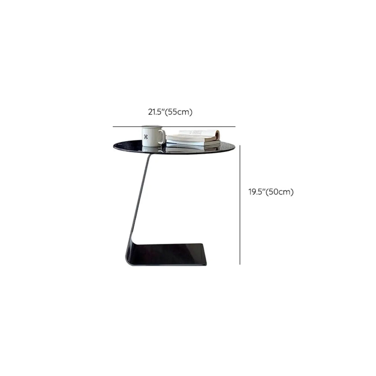 Classic Glass Round End Table with Acrylic Base for Living Room