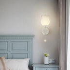Romantic White Glass Floral Wall Sconce