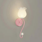 Romantic White Glass Floral Wall Sconce
