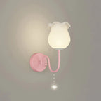 Romantic White Glass Floral Wall Sconce