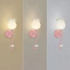 Romantic White Glass Floral Wall Sconce