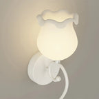 Romantic White Glass Floral Wall Sconce