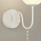 Romantic White Glass Floral Wall Sconce