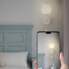 Romantic White Glass Floral Wall Sconce