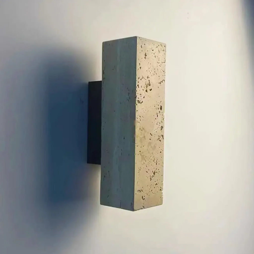Minimalist Beige Stone Geometric Adjustable Wall Sconce