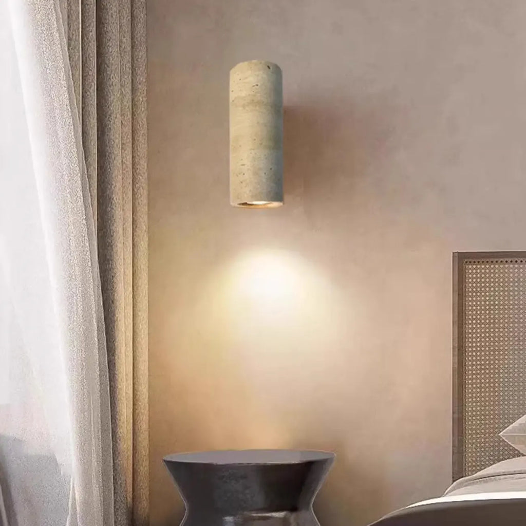 Minimalist Beige Stone Geometric Adjustable Wall Sconce