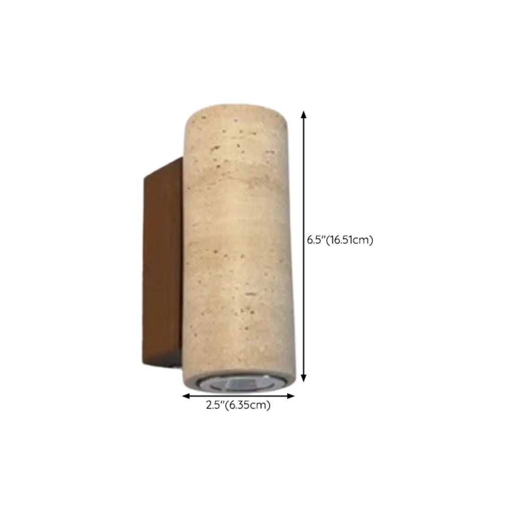Minimalist Beige Stone Geometric Adjustable Wall Sconce