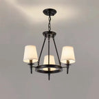 America Country Ring Fabric Lampshade Black Chandelier