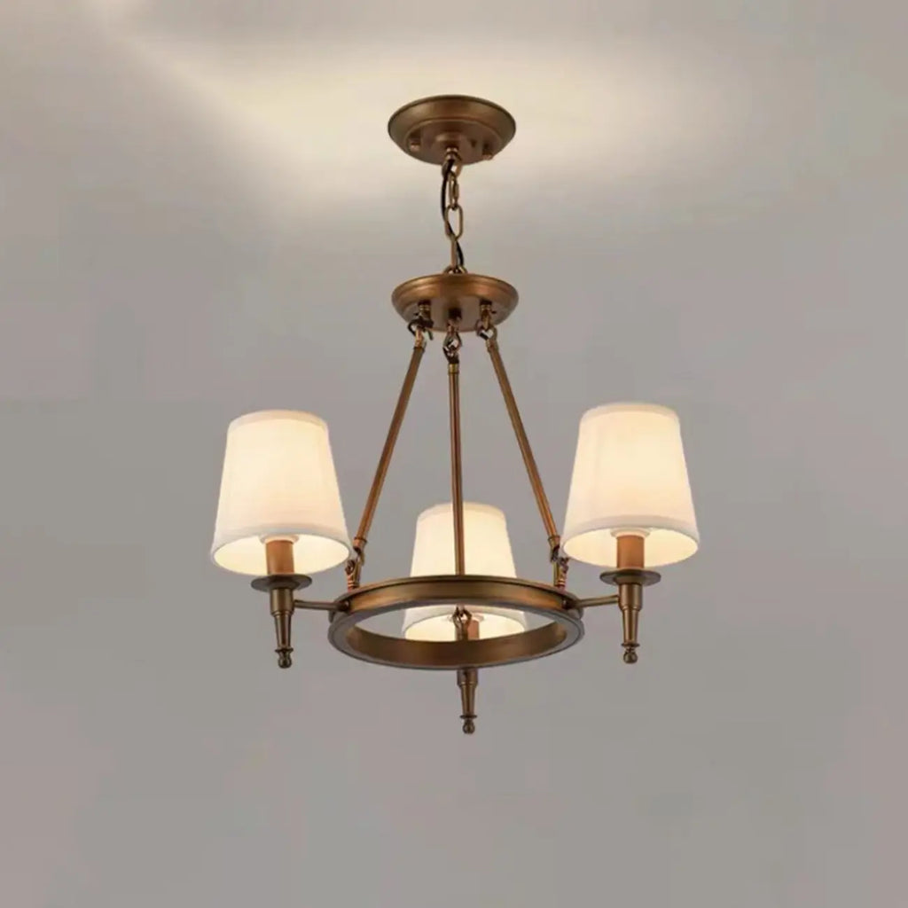 America Country Ring Fabric Lampshade Black Chandelier