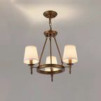 America Country Ring Fabric Lampshade Black Chandelier