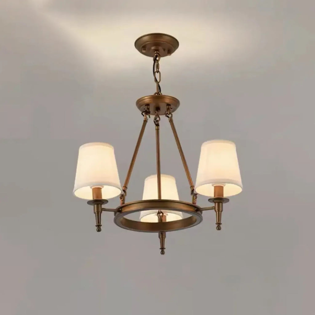 America Country Ring Fabric Lampshade Black Chandelier