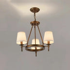 America Country Ring Fabric Lampshade Black Chandelier