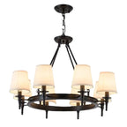 America Country Ring Fabric Lampshade Black Chandelier