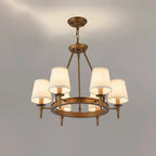 America Country Ring Fabric Lampshade Black Chandelier