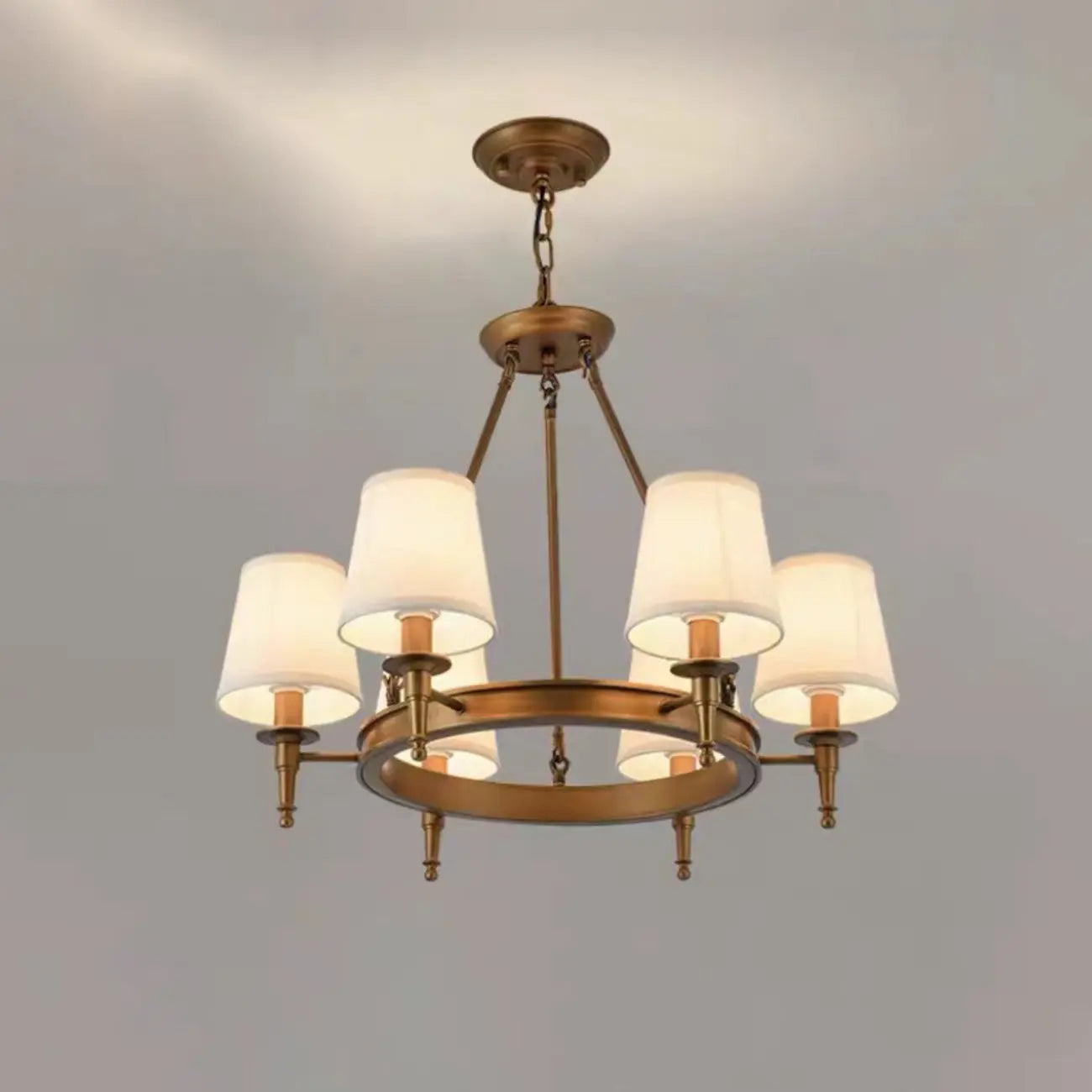 America Country Ring Fabric Lampshade Black Chandelier