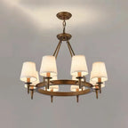America Country Ring Fabric Lampshade Black Chandelier