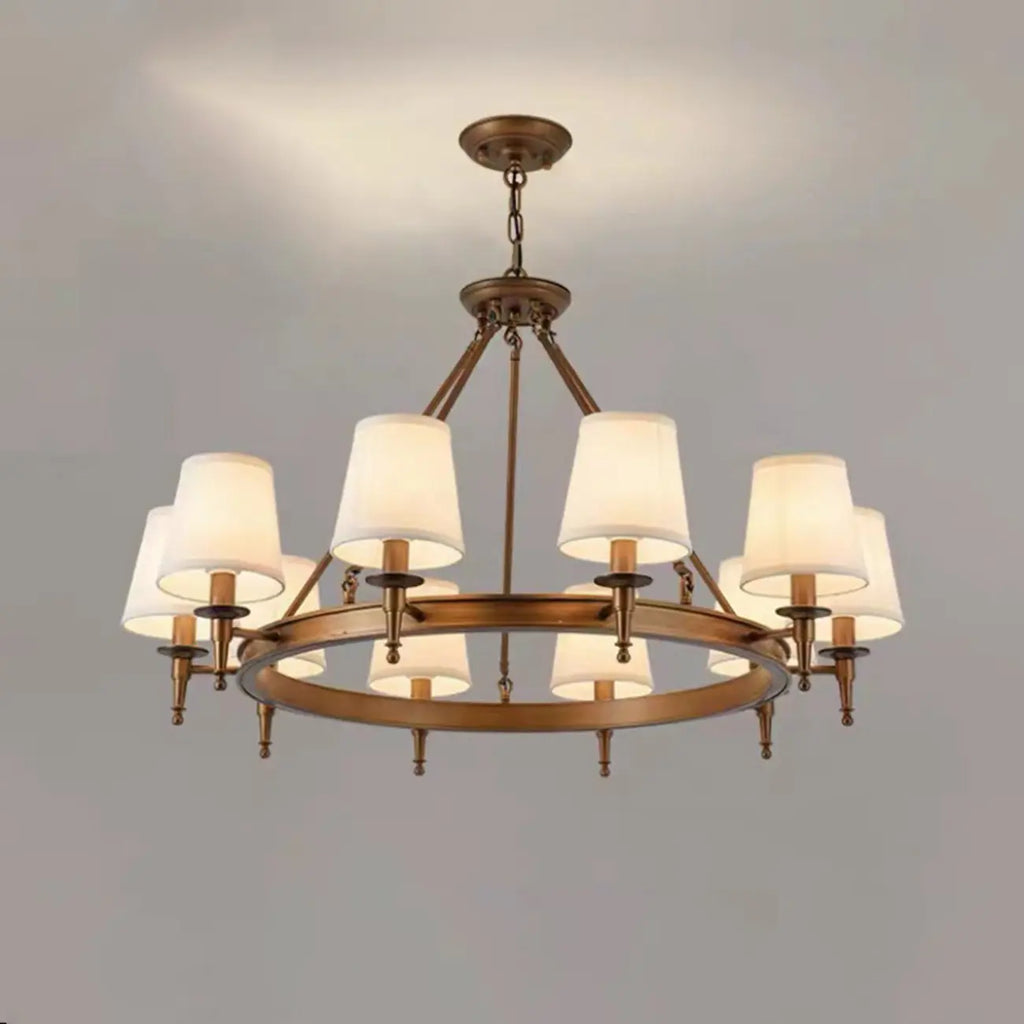 America Country Ring Fabric Lampshade Black Chandelier