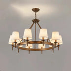 America Country Ring Fabric Lampshade Black Chandelier