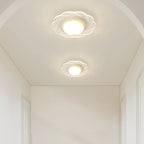Mini White Artistic Flower Shade Flush Ceiling Light Dimmable