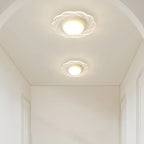 Mini White Artistic Flower Shade Flush Ceiling Light Dimmable