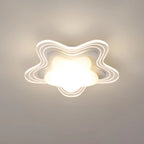 Mini White Artistic Flower Shade Flush Ceiling Light Dimmable
