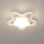 Mini White Artistic Flower Shade Flush Ceiling Light Dimmable