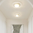Mini White Artistic Flower Shade Flush Ceiling Light Dimmable