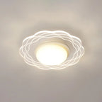 Mini White Artistic Flower Shade Flush Ceiling Light Dimmable