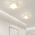 Mini White Artistic Flower Shade Flush Ceiling Light Dimmable