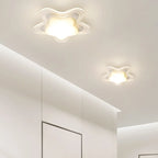 Mini White Artistic Flower Shade Flush Ceiling Light Dimmable