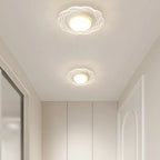 Mini White Artistic Flower Shade Flush Ceiling Light Dimmable
