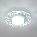 Mini White Artistic Flower Shade Flush Ceiling Light Dimmable