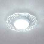 Mini White Artistic Flower Shade Flush Ceiling Light Dimmable