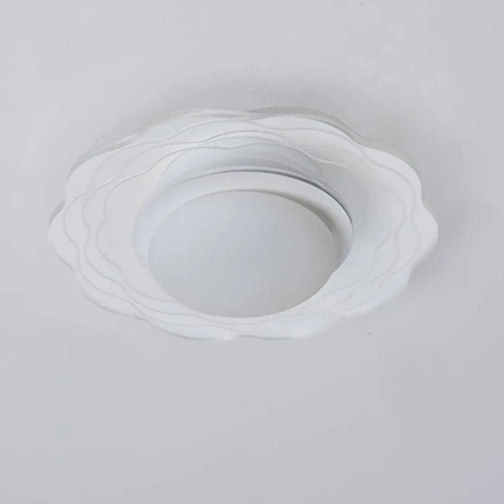 Mini White Artistic Flower Shade Flush Ceiling Light Dimmable