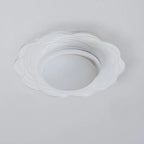 Mini White Artistic Flower Shade Flush Ceiling Light Dimmable