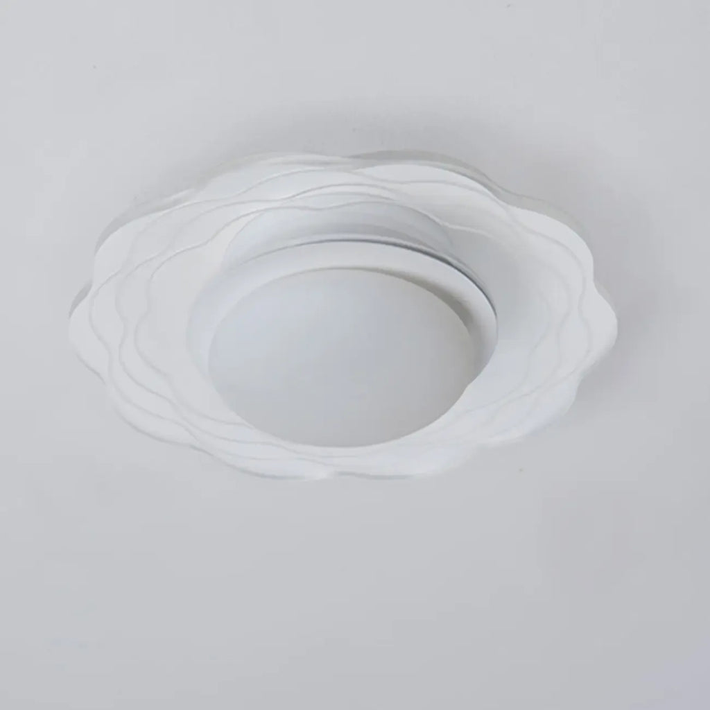 Mini White Artistic Flower Shade Flush Ceiling Light Dimmable