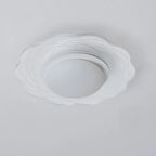 Mini White Artistic Flower Shade Flush Ceiling Light Dimmable