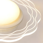 Mini White Artistic Flower Shade Flush Ceiling Light Dimmable