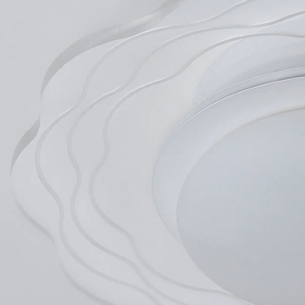 Mini White Artistic Flower Shade Flush Ceiling Light Dimmable
